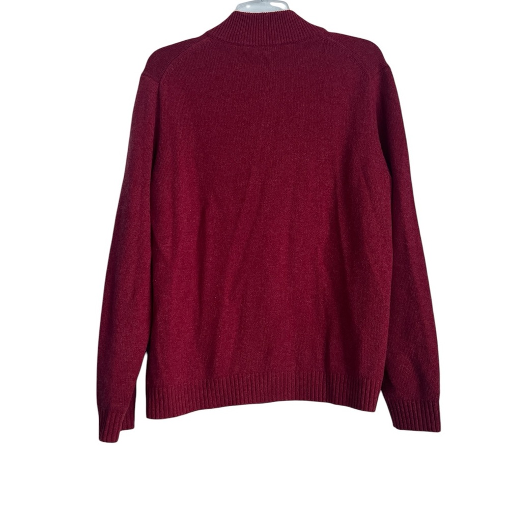 J. McLaughlin Cashmere Red 1/4-Zip Sweater - Large - Picture 2 of 6